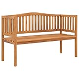 INLIFE Gartenbank 150 cm Massivholz Teak,23.8kg,49359