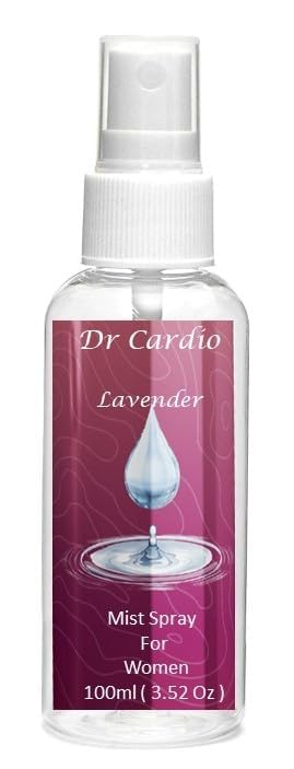 Dr Cardio Body Mist Spray for women | Natural perfume with Essential Oils 100ml Lavender | Long Lasting Fragrance