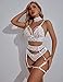 Avidlove Womens Lingerie Sets with Garters Wedding Lingerie for Bride Ropa Interior Femenina(White,L)