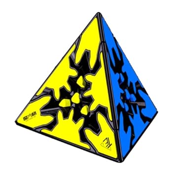 D ETERNAL QiYi Gear Cube Pyraminx Pyramid Triangle Shaped Speed Magic Cube Puzzle (Tiled)