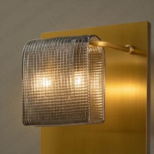 Image of Glowave Golden Body Smoky Acrylic Light Wall Lamp Lighting Sconce for Living Room Bedroom Bedside - Warm White (B9867 /1 S)