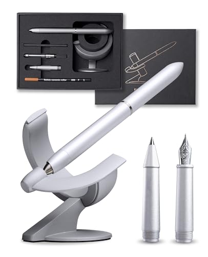 novium Hoverpen Future 万年筆 ボールペン 2種ペン先セット フロストシルバー ホバーペン ボールペン 油性 ギフトボックス入り ビジネス ギフト 仕事 昇進祝い 上司 キャリアアップ 転職