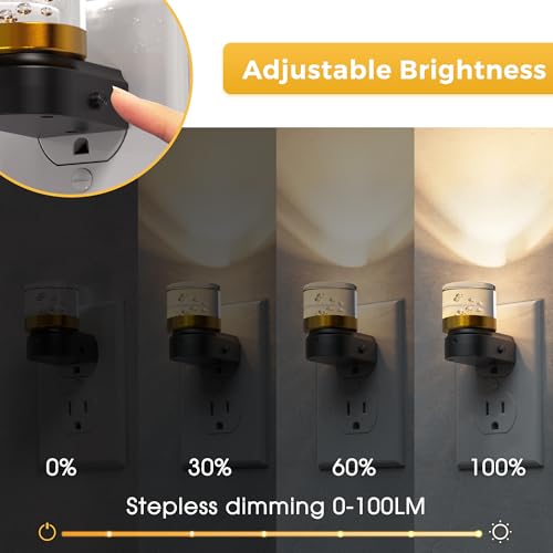 Image of L LOHAS LED Night Light, 2 Pack Night Lights Plug into Wall, 3000K Soft Light LED NightLights, Built in Dusk to Dawn Sensor Bubble Wall Light for Hallway, Bathroom, Rooms
