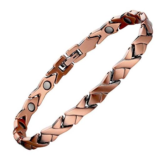 Copper Magnetic Bracelet for Women Pain Relief for Arthritis and Carpal Tunnel Migraines Tennis Elbow