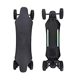 OFFA Monopatin Electrico De 38', Longboard Eléctrico para Adultos, Monopatín Todoterreno con Control Remoto Inalámbrico De Mano, Motor Dual De 2000 W, 25 mph, Rango De 11-13 Millas (Color : A)