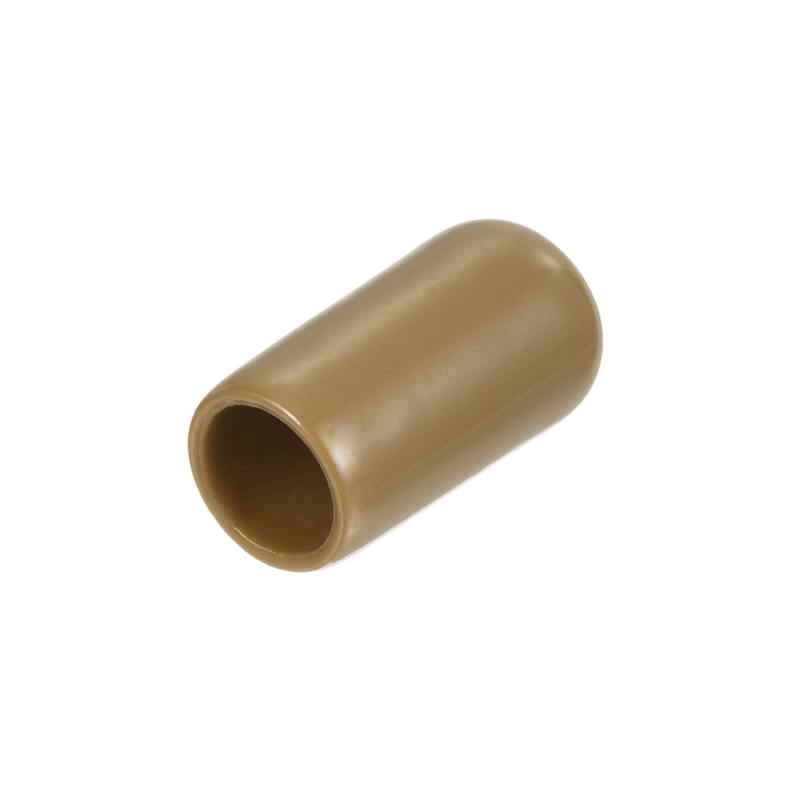 uxcell 20pcs Rubber End Caps 7mm ID Vinyl PVC Round Tube Bolt Cap Cover Screw Thread Protectors Light Brown