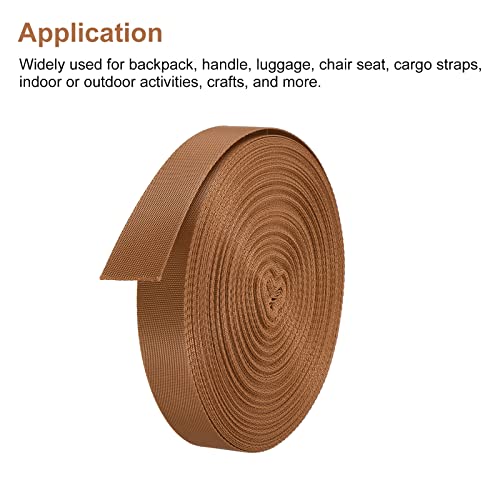 Image of Nylon Webbing Strap, 10 Metres, 1 inch /1.5 inch /2 inch Width, 0.7 mm Thickness (Brown, 1.5 inch)