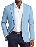 PJ PAUL JONES Lightweight Blazer Jacket for Men One Button Casual Sport Coat Travel Suit Jacket Business Stretch Blazer with Pockets Sky Blue