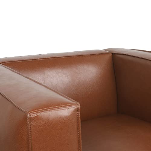 Sillón Tuxedo Marrón de Madera y Poliuretano miniatura 6