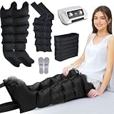 Maquina De Presoterapia Para Casa Completo Con 6 Cavidades︱ Presoterapia Piernas Y Abdomen XXL︱Botas De Presoterapia Presoterapia Profesional Para Casa (Negro 6 cámaras,XXL Piernas + cintura + brazos)