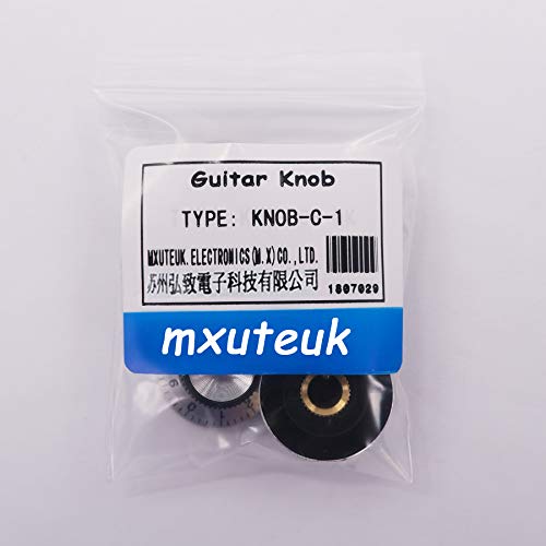 Mxuteuk 4Pcs Potentiometer Control Knob Volume Audio Electric Guitar Bass Pedal Knobs Screw Type 24 X 14.5Mm (D*H) Knob-C-1 #TOP5