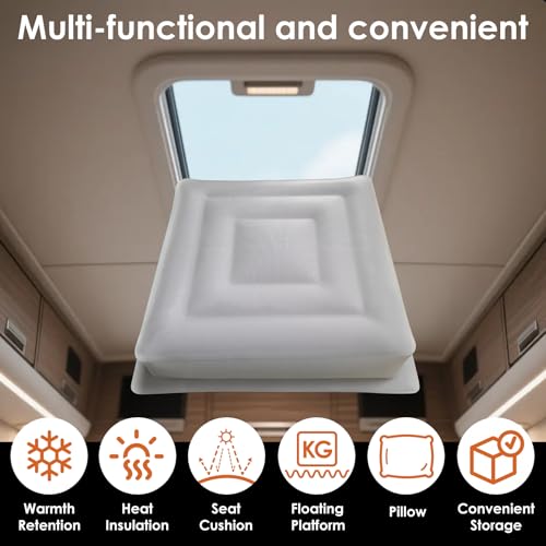 Inflatable Seat Cushion 14", Ultralight Camping Sit Pad, Portable Air Cushion for Stadium, Hiking, Hunting, RV Insulation Pad, Office Chair, Pressure Relief, Waterproof Compact Travel Pillow - White — view 2