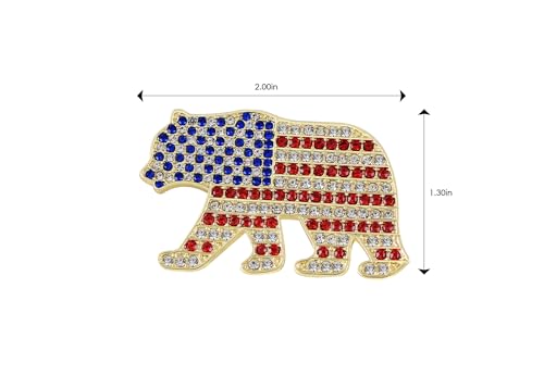 Image of Alilang American Flag USA Sparkly Crystal Rhinestone 4th of July Patriotic Pin Brooch