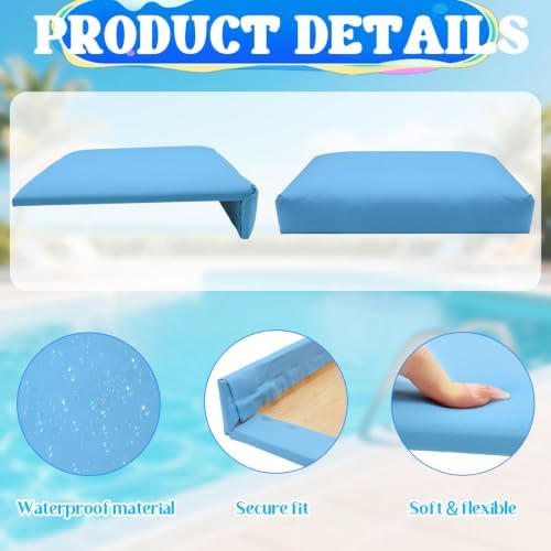 Chrotopic 2Pcs Poolside Corner Cushion, L-Shaped Waterproof Pool Edge Pad, High Density Foam Quick Dry Spa Bath Seat Cushion for Pool, Patio, Pool Accessory for Adults & Family — view 2