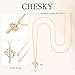 CHESKY Crown Cross Necklace for Women- Dainty 14K Gold Plated Cross Pendant Necklaces Simple Cute Necklaces for Women Trendy Jewelry Gifts
