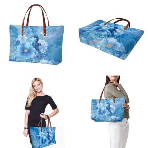 Image of 2PCS Tote Bag for Women Top Handle Purse with Wallet, Hobo Bag Tote Shoulder Bag with PU Cosmetic Bag