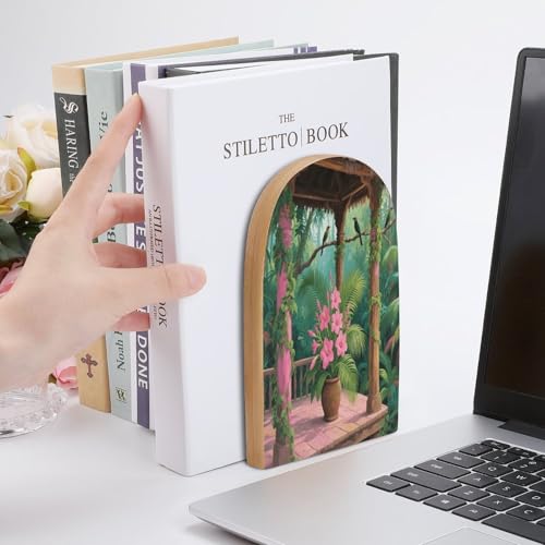 Organizador de libros tropical para estantes del salón y despachos modernos 7