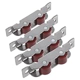 OSALADI 4 Stück Teiliges Kunststofffenster-schiebefenster Edelstahl-doppelrädern Geräuscharm Hohe Tragkraft Kompatibel mit Breiten Schienen für Glasschiebetüren und Fensteraustausch