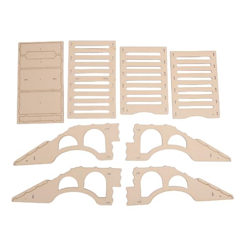Luocute Pont en Bois RC, Obstacle de Voiture sur Chenilles Pliable et Détachable pour Voitures RC à L'échelle 1/18 1/24, avec Construction en Bois Composite Haute densité