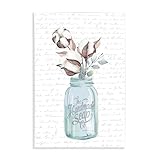 Picture of Stupell Industries Handmade Soap Jar Cotton Flower Bathroom Word Design Wall Plaque Art Design By Artist Lettered and Lined, 0.50" x 13.00"