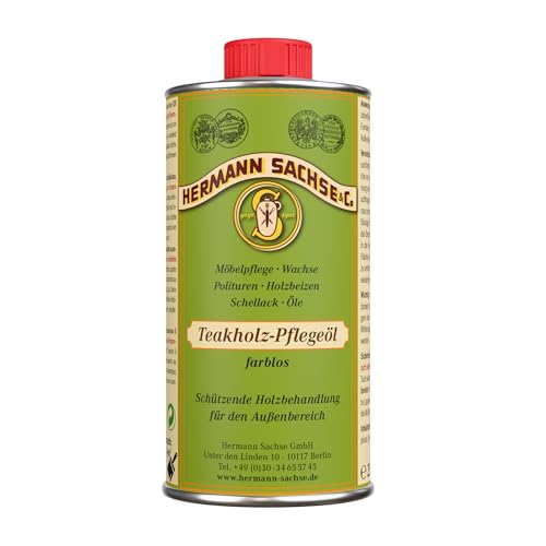 Huile de teck pour bois 250ml pour l'extérieur - Protection et entretien du bois pour meubles de jardin, terrasses | Idéal pour teck, mélèze, chêne,...