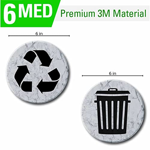 Adesivi Per Riciclaggio - 6 Pezzi Rotondi, Impermeabili, Per Bidoni Della Spazzatura