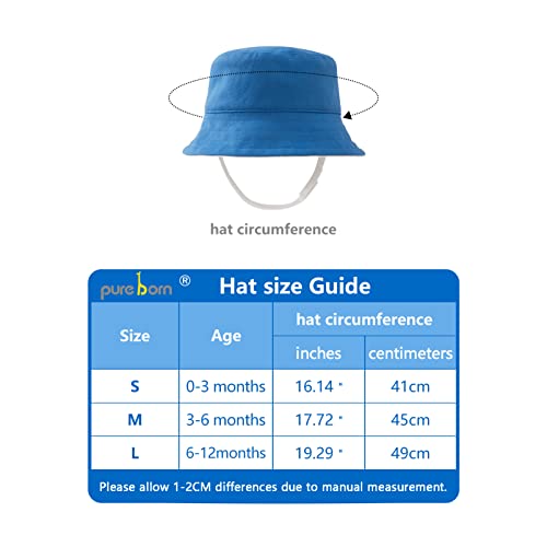Pureborn Baby Reversible Hat Infant Boys Bucket Hat Sun Protection Breathable Cotton Cap 0-3 Months #TOP6