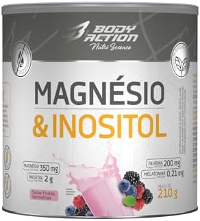 Magnésio e Inositol 210g Sabor Frutas Vermelhas Bodyaction