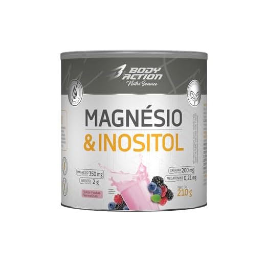 Magnésio e Inositol 210g Sabor Frutas Vermelhas Bodyaction