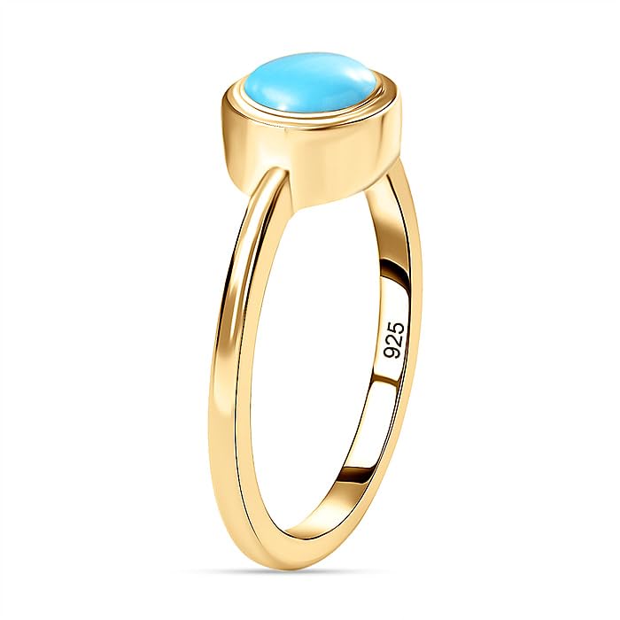 Image of 925 Sterling Silver 18K Gold Plated Birthstone 2 Ct Solitaire Natural Gemstone Ring for Women | Fine Jewelry Gift for Wife, Girlfriend, Sister, Birthday, Anniversary, Rakhi, Rakshabandhan, Valentine's