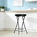 Puclekne Folding Bar Stool,24 Inch Tall Foldable Stool Chair,Counter Height Cushioned Leather Padded Portable Stools,Heavy Duty Collapsible Stools for Kitchen Island Garden Camping Brown
