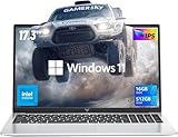 2026 Newest Laptop, 17.3 Inch Laptop Computer, FHD Screen Laptop with Intel N95 Processor(Up to 3.4GHz) 16GB RAM 512GB ROM Windows 11 Ordinateur Portable Laptop, HDMI, WiFi, Bluetooth, Type-C, Webcam