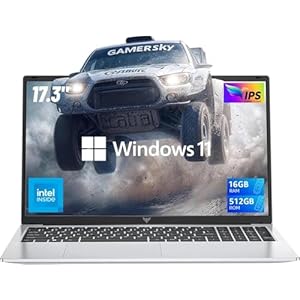 2026 Newest Laptop, 17.3 Inch Laptop Computer, FHD Screen Laptop with Intel N95 Processor(Up to 3.4GHz) 16GB RAM 512GB ROM Windows 11 Ordinateur Portable Laptop, HDMI, WiFi, Bluetooth, Type-C, Webcam