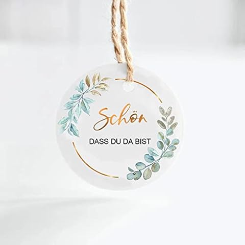 100 Stück SCHÖN DASS DU DA BIST Geschenkanhänger Cover