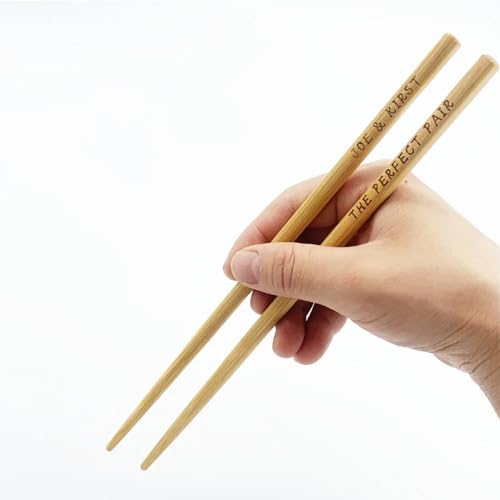 Palillos personalizados para boda con grabado láser de alta precisión en madera noble 4