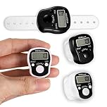 2PCS Tally Counters, Hand Finger Counters Electronic Number Clicker Counter Digital LCD Stitch Counter, Mini Row Counters for Knitting Displaying 5 Digits Tasbih Counter for Golf Score, Black White