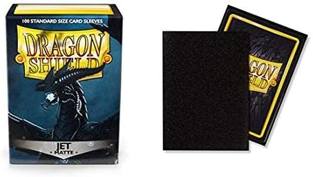 Dragon Shield | Standard Size Card Matte Sleeves | 100 CT - Smooth & Tough Premium TCG Sleeves | Compatible with Pokemon, Flesh & Blood, One Piece & Magic the Gathering | Jet Matte