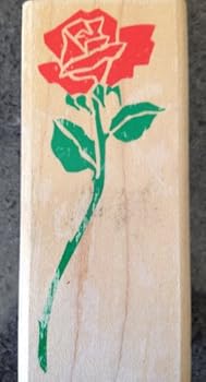 Office Product Long Stem Rose Rubber Stamp Book