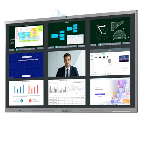 Image of 65 inch Touchscreen AI Smart Board, Google EDLA Certified Electronic Whiteboard 4K UHD Display Interactive Whiteboard for Office Classroom, Android 14, 8GB+128GB, Wireless Casting,Grey