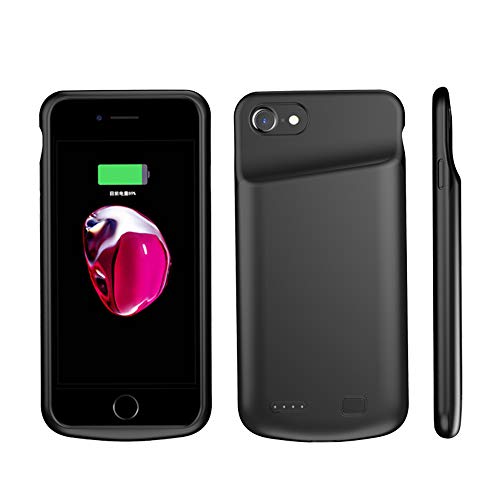 HiKiNS Funda Batería para iPhone 6 Plus/7 Plus/8 Plus 6000mAh Externa Ultra Batería Recargable Power Bank Case Funda Cargador Portatil Batería para iPhone 6 Plus/7 Plus/8 Plus - Black