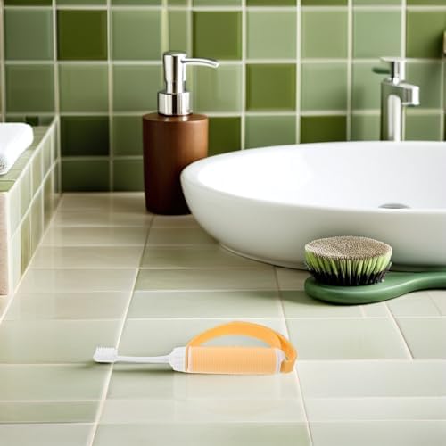GETAJGHSD Adaptive Toothbrush for Seniors with Widened Antislip Grip and Replaceable Head, Comfortable to Hold Self Care Toothbrush for Daily Oral Care and Independent Living - 2