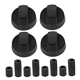 UKCOCO 4Er Pack Bedienknopfadapter Herdbrennerknöpfe Gasbrennerknöpfe Universelle Ersatzherdknöpfe Gasbedienknopf Herdknopf Heizungsersatzknopf Heizungsknopf Schwarzer Kunststoff