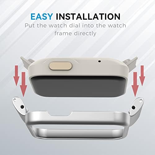 MoKo Strap Compatible with Xiaomi Mi Watch Lite/Redmi Watch, Stainless Steel Replacement Band Metal Wristband for Women Men, Silver