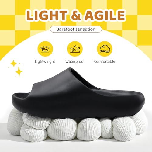 Image of Kids Cloud Slides for Boys & Girls, Super Soft & Comfy Beach Pool Slippers, Non-Slip Waterproof Shower Sandals for Toddlers & Kids