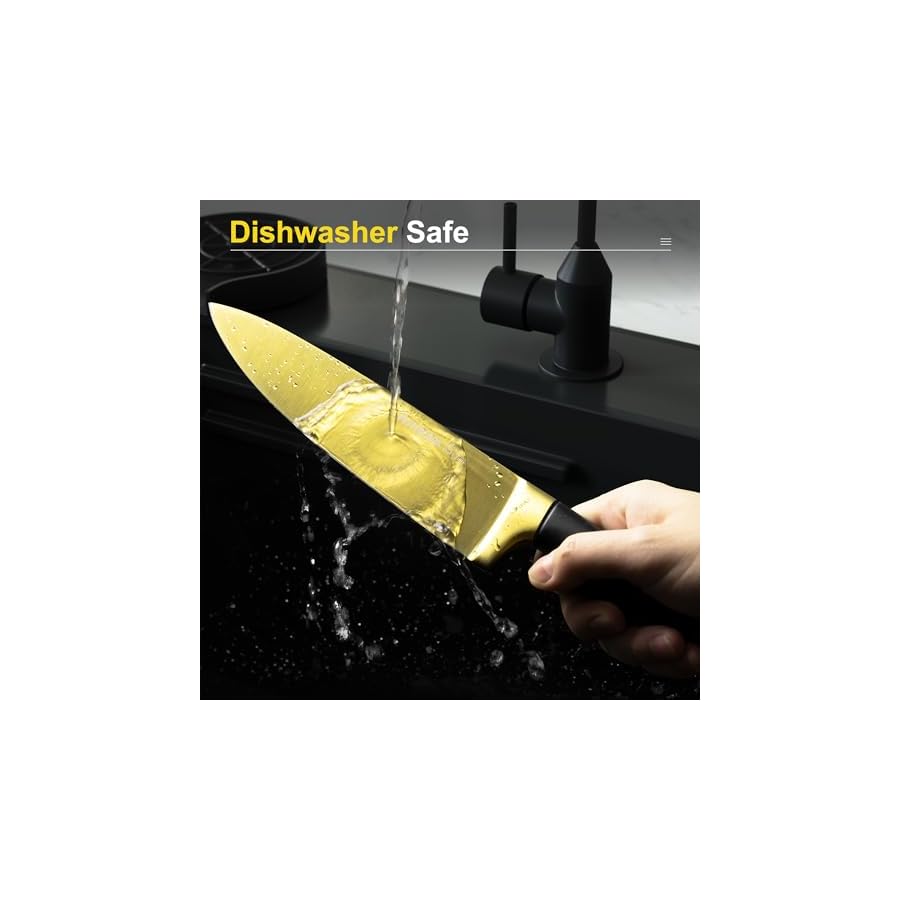 Astercook-15-Pieces-Knife-Set-Healthy-Gold-Titanium-Coating-Kitchen-Knife-Sets-Full-Tang-Knives-Set-with-Block-and-Built-in-Sharpener-German-Stainless-Steel-Knife-Block-Set-Dishwasher-Safe-Black Astercook 15 Pieces Knife Set, Healthy Gold Titanium Coating Kitchen Knife Sets, Full Tang Knives Set with Block and Built-in Sharpener, German Stainless Steel Knife Block Set Dishwasher Safe Black