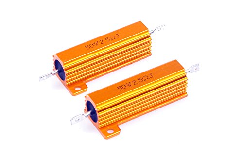 LM YN 50 Watt 2.5 Ohm 5% Wirewound Resistor Electronic Aluminium Shell Resistors Gold (Pack of 2)