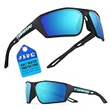 TOREGE Polarized Sports Sunglasses for Men Women Cycling Running Golf Fishing Sunglasses with Durable Lens Unbreakable Frame TR36 (C1)