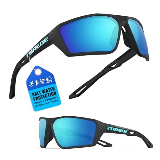 TOREGE Polarized Sports Sunglasses for Men Women Cycling Running Golf Fishing Sunglasses with Durable Lens Unbreakable Frame TR36 (C1)