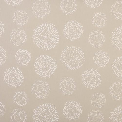 Kt KILOtela - Bedruckter Leinenstoff, Dekoration, Polster, Kissen, Gardinen, Tagesdecken, Taschen, Tischdecken, 100 cm Länge x 280 cm Breite, geometrisch, Prag, Beige - 1 Meter