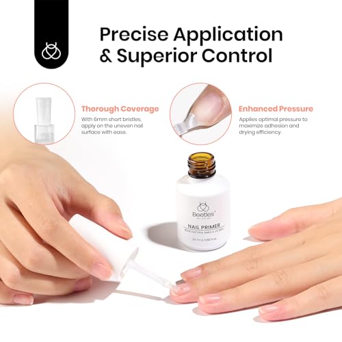 Image of Beetles 20ml Nail Primer for Gel Nail Polish, Hema Free Dehydrator and Primer Bond Acid-Free Fast for Acrylic & UV Gel Gift for Women